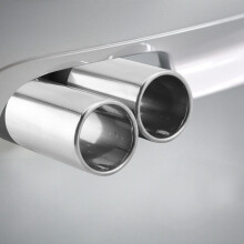 Universeller Doppelauspuff 5.3-3.8 cm Glänzendes Silber