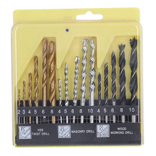 16Pcs Drill Bit Twist Drill Bit Masonry Drill Bit