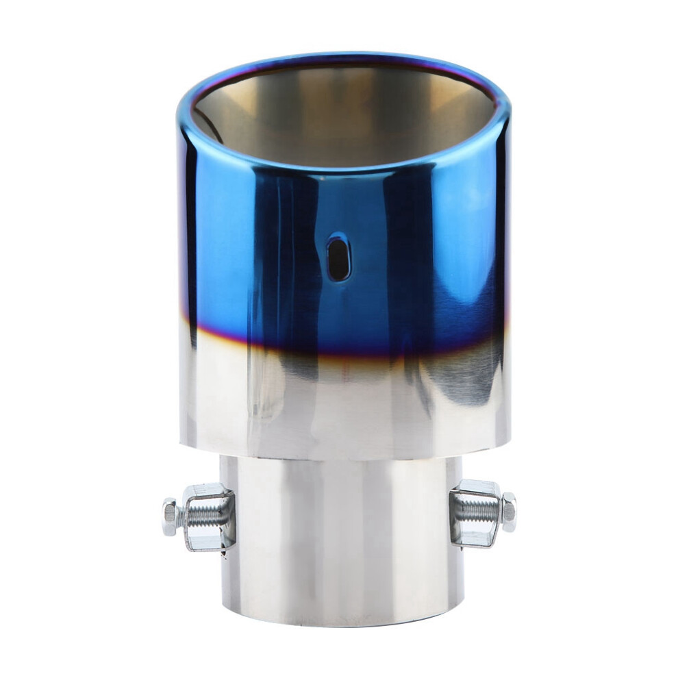 Durable Chrome Car Muffler Tip Universal 5.3-3.8Cm Compatibility Blue 7621341304140