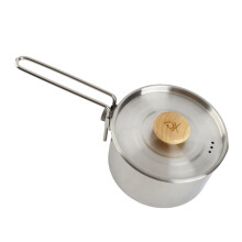 1 L Camping-Teekanne, 14x8,3 cm, Griff aus Buche