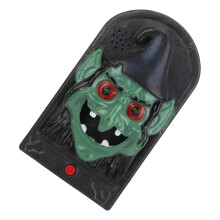 Timbre de terror con forma de bruja, 19,5 x 11 cm, 3x pilas AAA