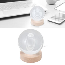 Saturn-Nachtlampe Kristallkugel, Durchmesser 8 cm, Basis 7 cm, 804 g