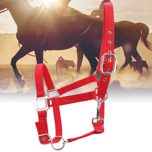 6mm Red Adjustable Horse Bridle Control Halter Riding Accessory
