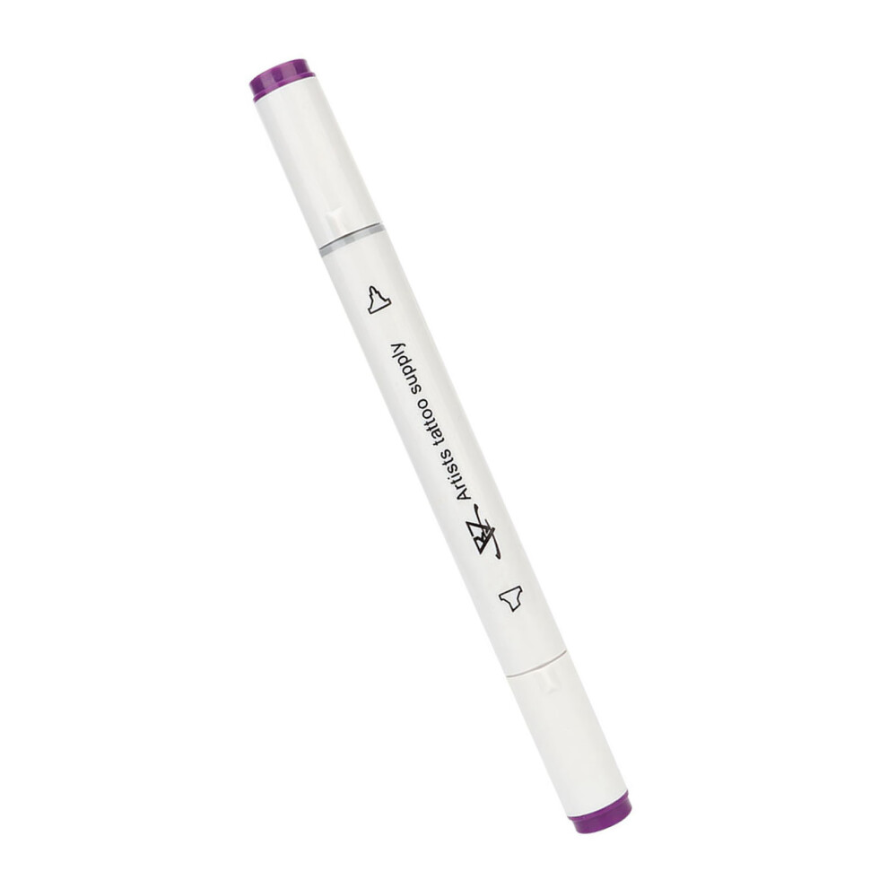 Purple Skin Marker Pen For Tattoo Design Dual End Quick Dry Dark