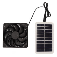 3W Solar-Abluftventilator, 12  12  2,5 cm, 5 V, 87 CFM Schwarz