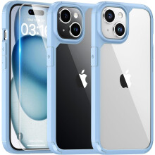 (for iPhone 16 6.1", B-Light Blue) For iPhone 17 Case, [Not-Yellowing] with HD Screen Protector, [15 FT Grade Protection] Military-Grade Protection Shockproof Slim Phone Case for