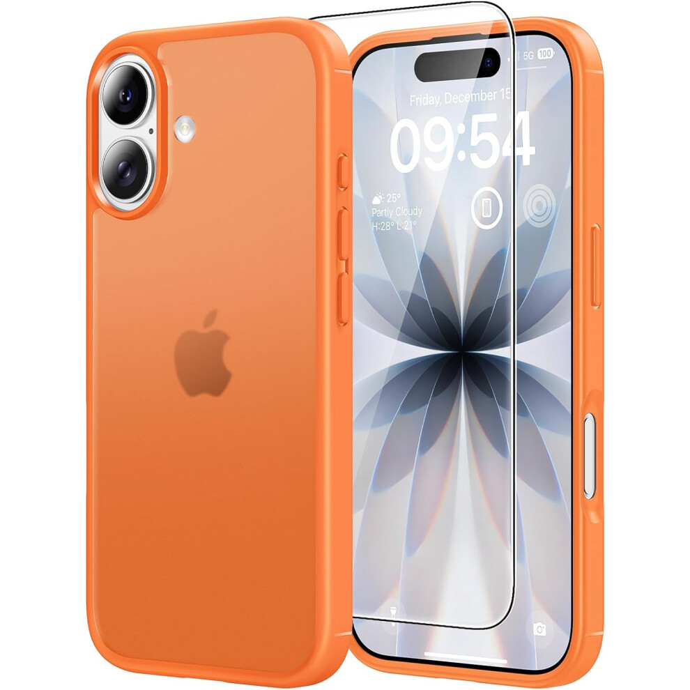 (For Iphone 16E 6.1", E-Matte Orange) For Iphone 17 Case, [Not-Yellowing] With Hd Screen Protector, [15 Ft Grade Protection] Military-Grade Protection Multicoloured 4406703564324
