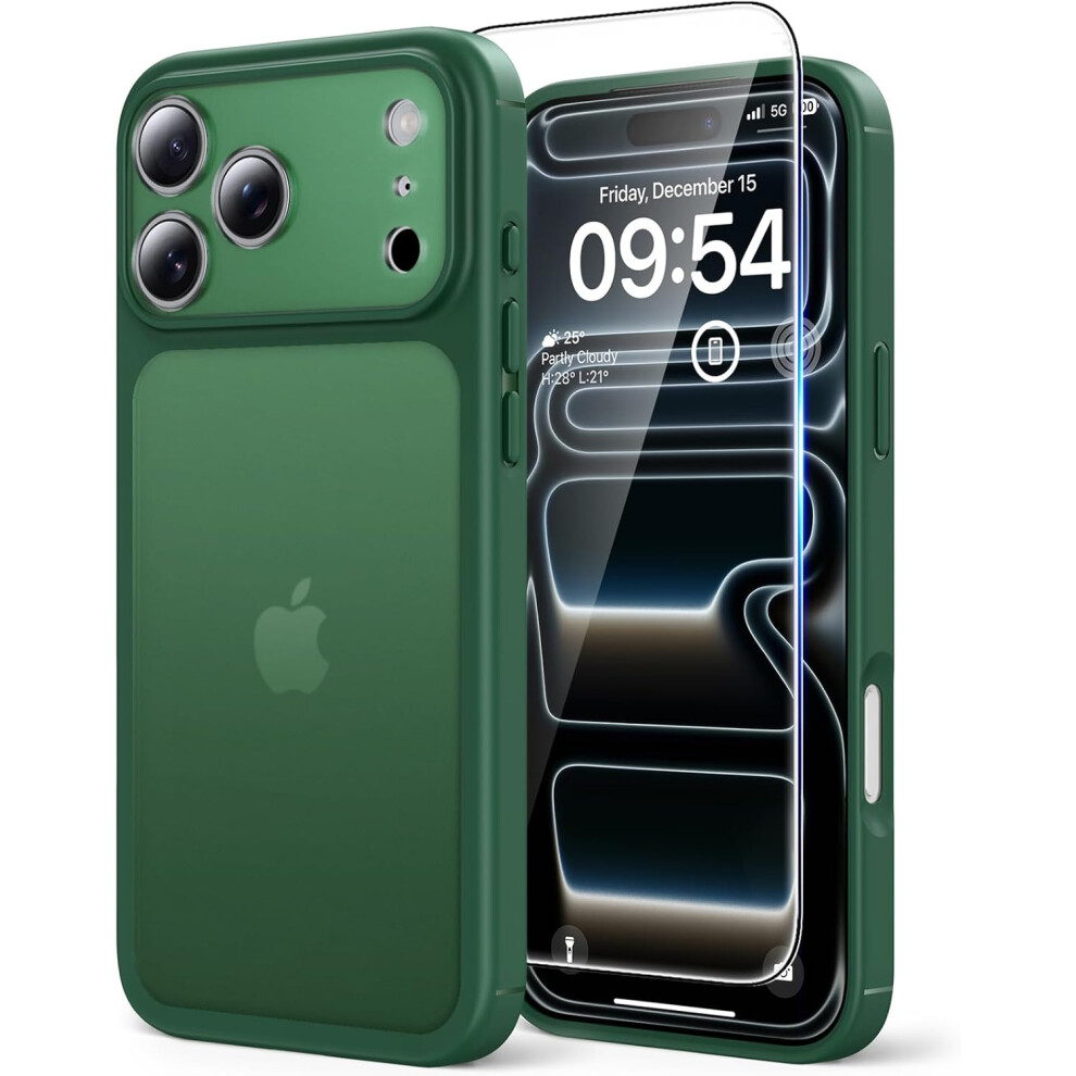 (For Iphone 17 Pro 6.3", E-Matte Green) For Iphone 17 Case, [Not-Yellowing] With Hd Screen Protector, [15 Ft Grade Protection] Military-Grade Protecti Multicoloured 4406703564805