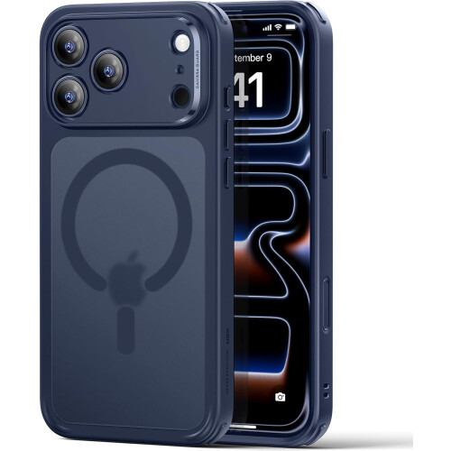 (iPhone 17 Pro Max, Frosted Blue) For iPhone 17 Case, Military-Grade Drop Protection, Shock-Absorbing Air Guard Corners, Camera Control Cover, Compatible with MagSafe Accessories,