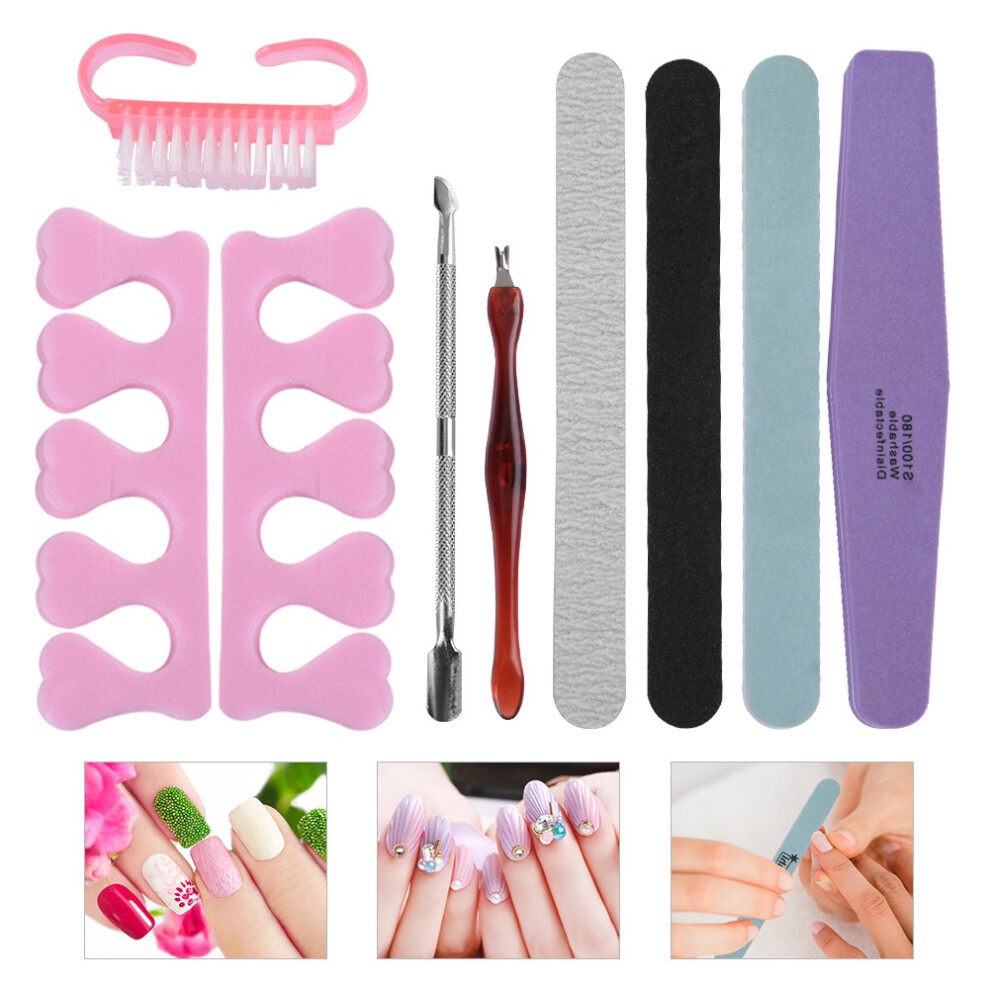 Complete 8Pcs Nail Art Tool Kit: Pedicure Sponge Files & Buffers