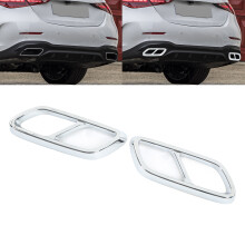 Ersatzpaar für das hintere Auspuff-Endrohrabdeckungsscharnier für Mercedes‑Benz C‑Klasse W206 2021 und aufwärts, Elektrosilber-Finish