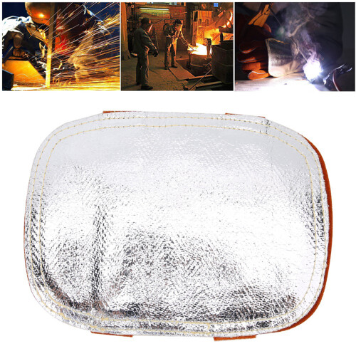 Heat Shield Split Cowhide Leather Welding Hand Pad, 21cm, Reflective