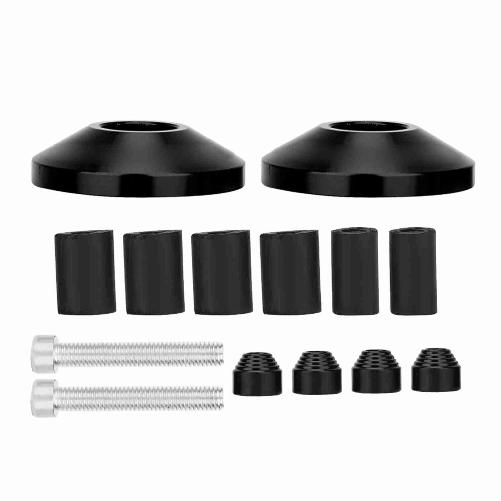 Universal Cnc Aluminum Alloy Handlebar End Cap 1 Pair For Motorcycles Black 9441341314936