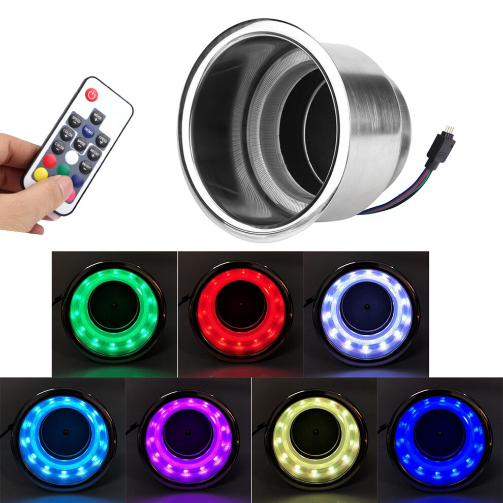 Stainless Steel Rgb Drink Cup Holder With Remote, Marine Rv Truck 8051341317267