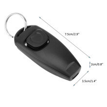 Pet Puppy Clicker Whistle Keyring Dog Cat Training Aid – Black, 7.5*3.5cm