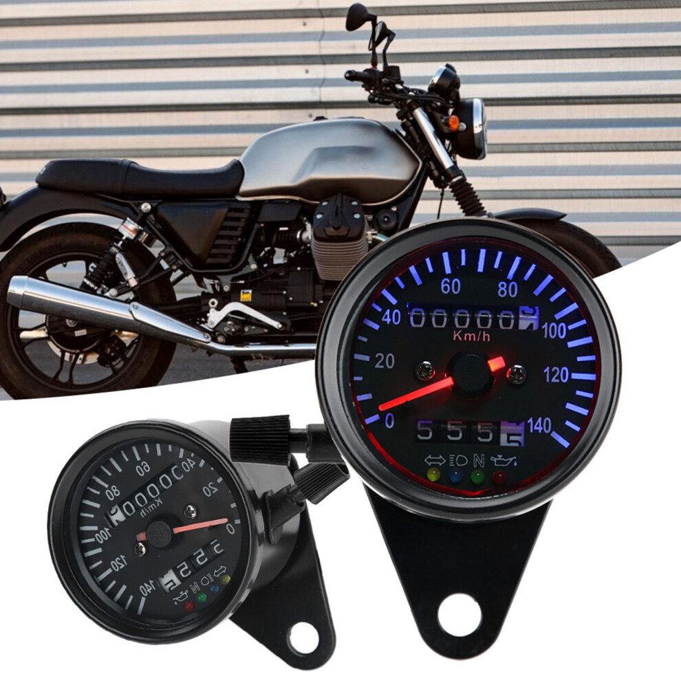 Shockproof.12v Dual Odometer Speedometer Kit With Led For Motorbikes 9411341318050