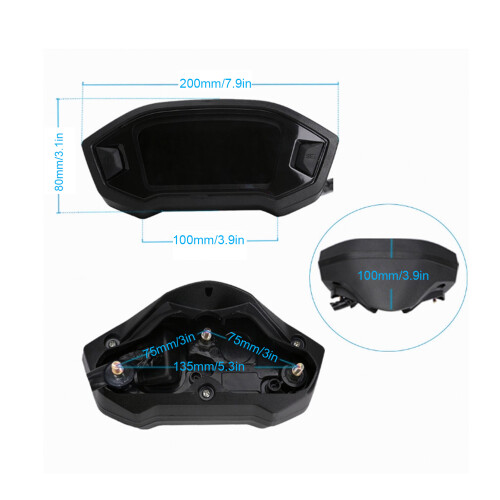 Durable Waterproof LCD Odometer & Speedometer for Motorbikes 2