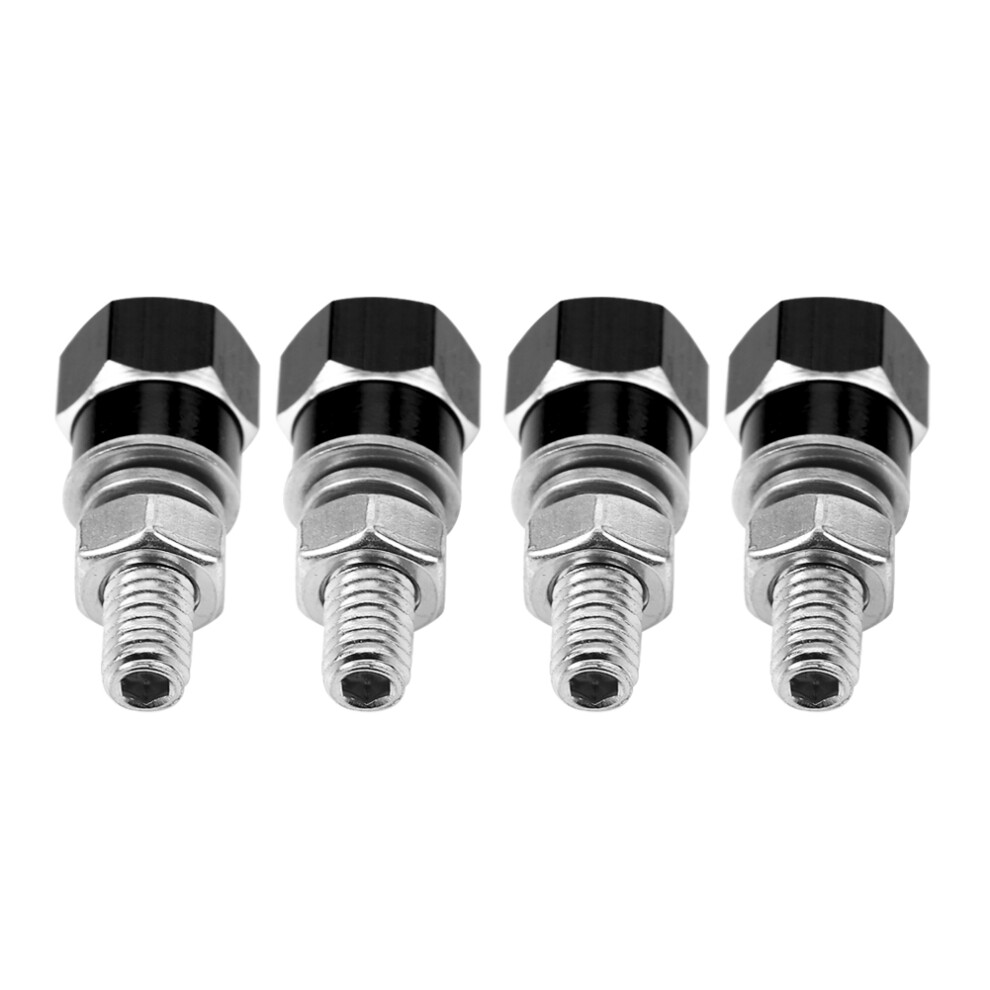 4Pcs Black Universal Thread Bolts Screws For Motorcycle License Plate 7621341320881