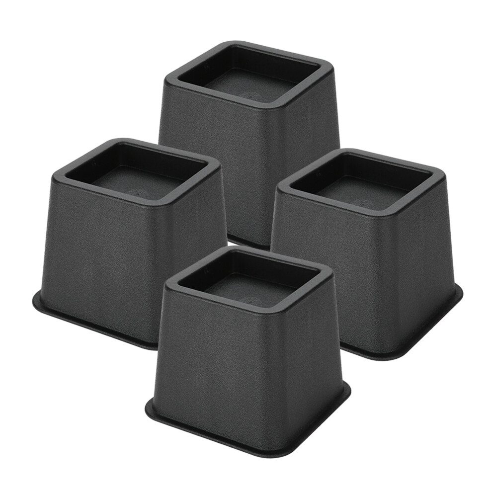 4Pcs Black 3" Adjustable Furniture Risers For Beds, Chairs, Sofas 5081341322247
