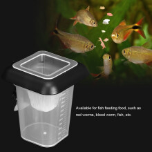 Fish Tank Plastic Funnel Feeder Red Insect Cup with Suction for Aquarium
