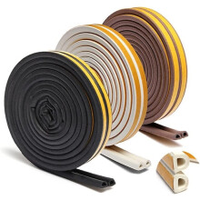 Window Seal Strip Pack of 3 - 2x5m Self-Adhesive DPE Foam Rubber Sealing Strips for Glass Windows in Grey E
