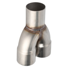 Universal Stainless Steel Exhaust Y Pipe Adapter 2.5in OD to Dual 2.5in ID