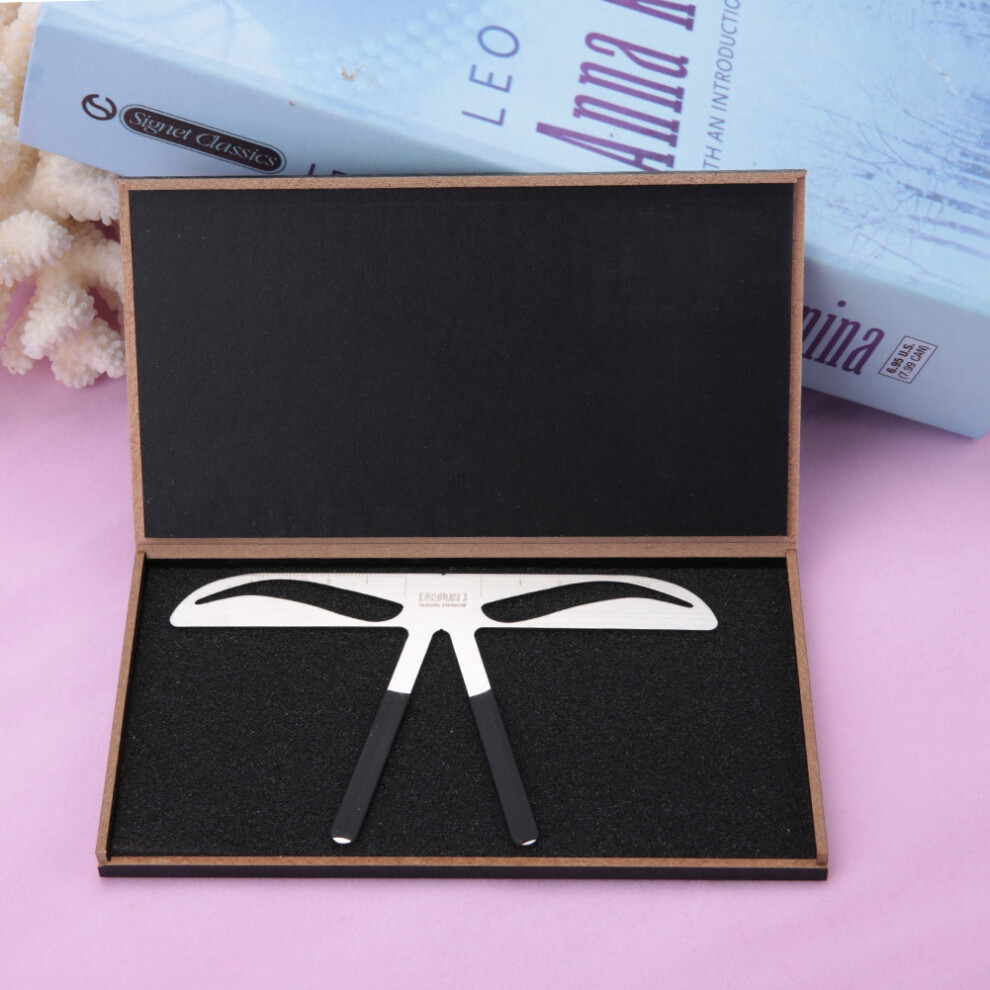 Tattoo Eyebrow Ruler & Shape Stencil - Stainless Steel, 14x8cm