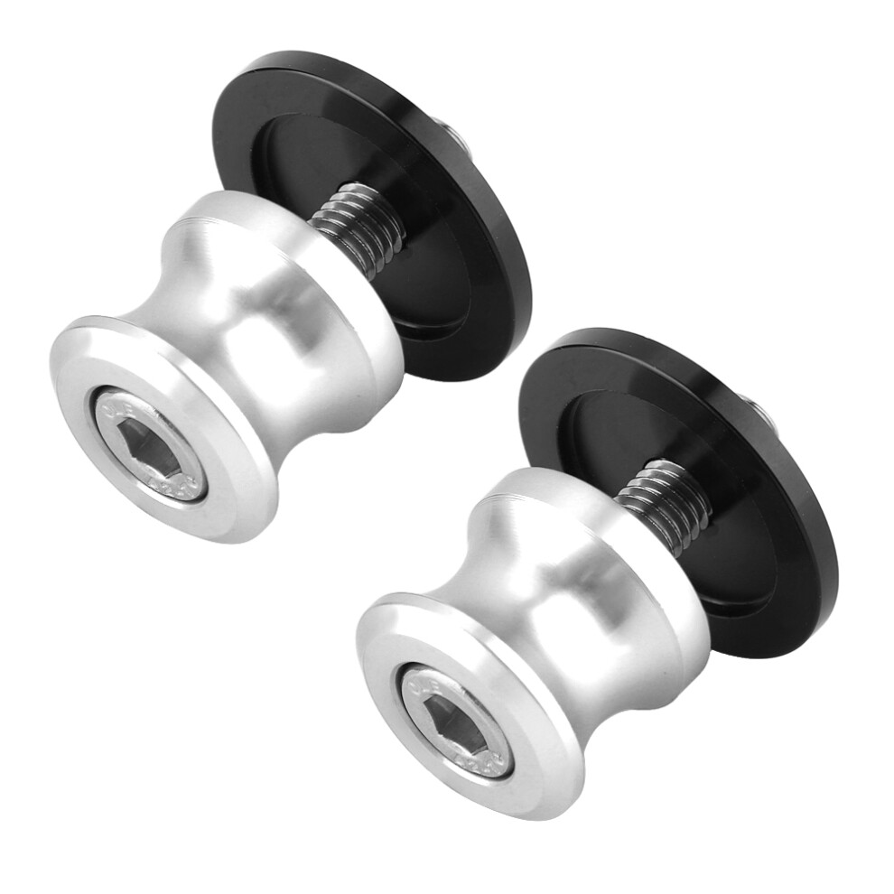 Set of 2 8mm CNC Rear Stand Swingarm Bobbins Spool Sliders - Silver-image-OPC-PJMHM29-NEW