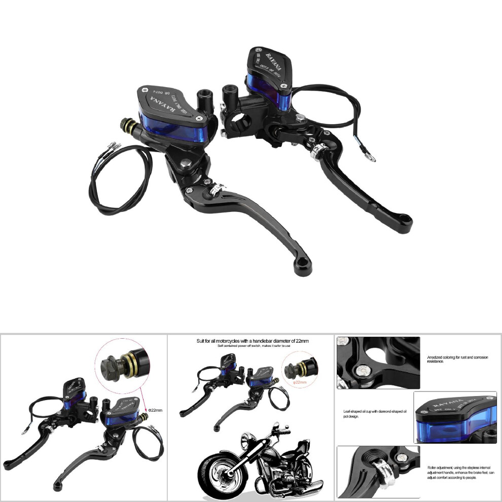 22Mm Cnc Hydraulic Brake Pump For Motorcycles, Aluminum Black 9481341335302