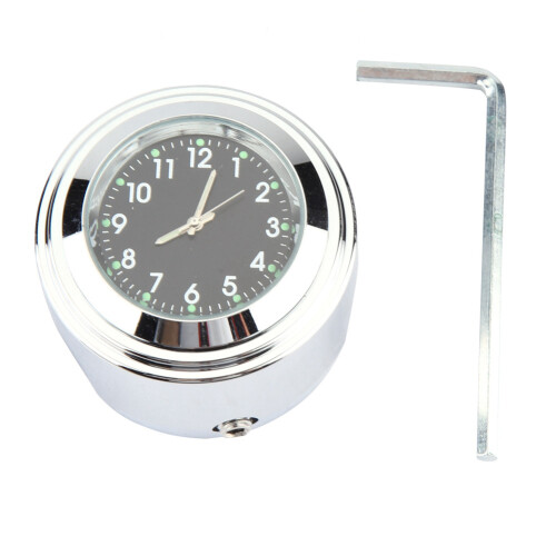 Motorcycle Handlebar Watch 7/8" 1" Black Mount Clock Precise Timing 1
