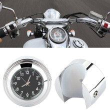 Motorcycle Handlebar Watch 7/8" 1" Black Mount Clock Precise Timing