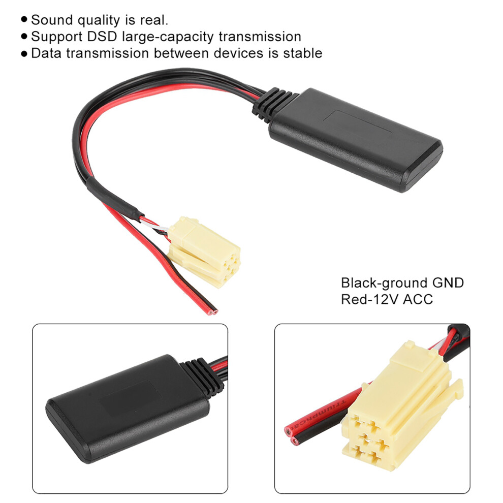 Bluetooth Car Aux Cable For Alfa Romeo 159 2007 Abs Black 6911341338063