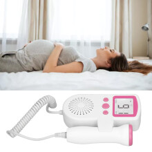 3.0MHz fetaler Herzschlagmonitor Hochsensitives LCD-Fötus-Geräusch Herzschlag-Detektor Pink