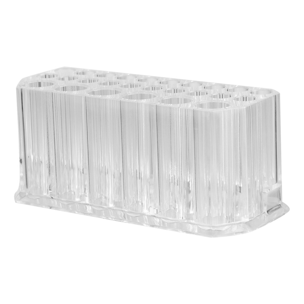 26 Holes Acrylic Cosmetic Brush Holder, 13x5.5x5.5cm, Transparent-image-OPC-PJMHXJK-NEW