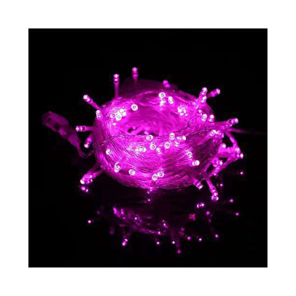 () String 100Leds 10M Fairy Lights Christmas Tree Xmas Party Eu Wedding Lamp Pink/Light
