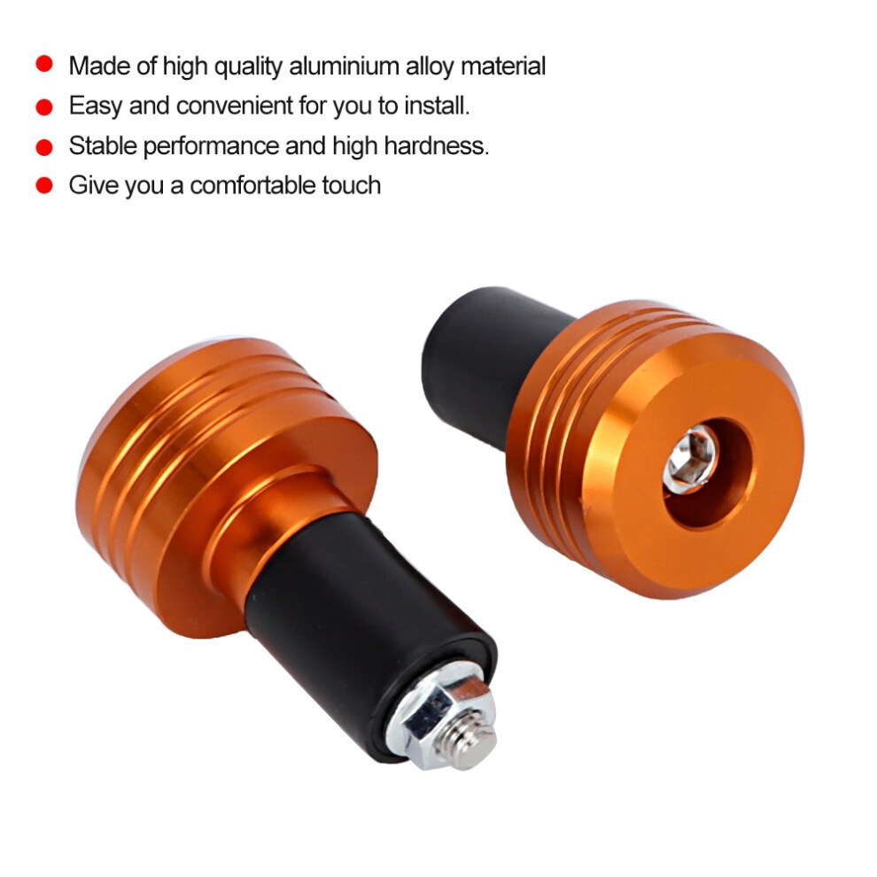 Aluminum Handlebar Grip End Plug Slider For 22Mm Motorcycles Orange 4131341340176