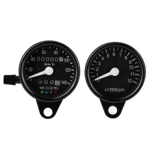 Mechanical Dual Odometer Tachometer Gauge for CG125 GN125, Black, 160x130mm