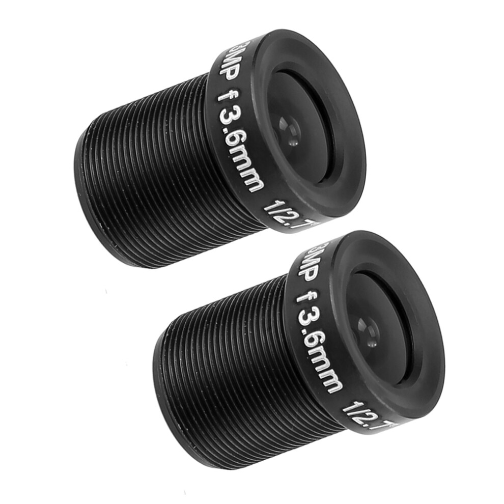 2Pcs 3.6Mm 3Mp Wide Angle Cctv Camera Lenses, Abs Black 5031341341656
