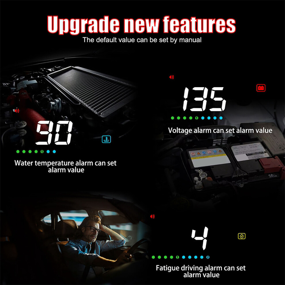 A200 Hud 3.5In Car Head Up Display Speedometer Obd2 Windshield Projection 8461341342570