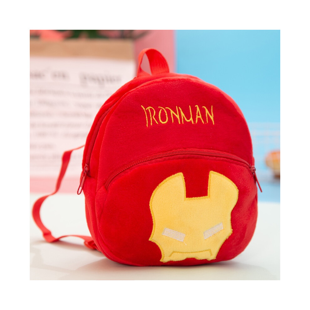 (Ironman) Plush Children Kids Mini Backpack Kindergarten Students Outdoor Schoolbag Bags