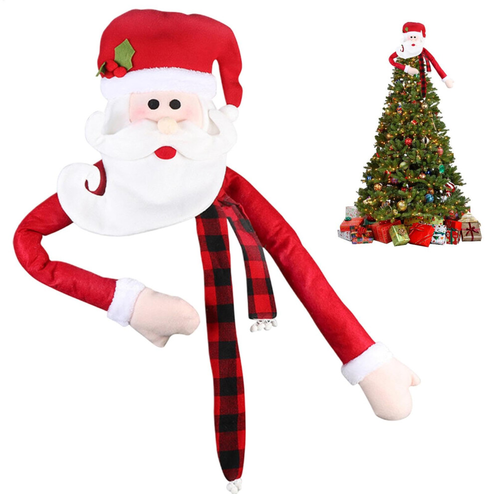 Santa Claus Christmas Tree Topper with Long Arm, Funny Holiday Decoration, Unique Ornament for Kids and Adults-image-OPC-PJMHZMS-NEW
