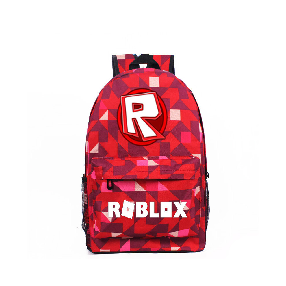 (#20-Red-R) Roblox Game Backpack Kids School Bag Students Boys Handbags Travelbags Bookbag