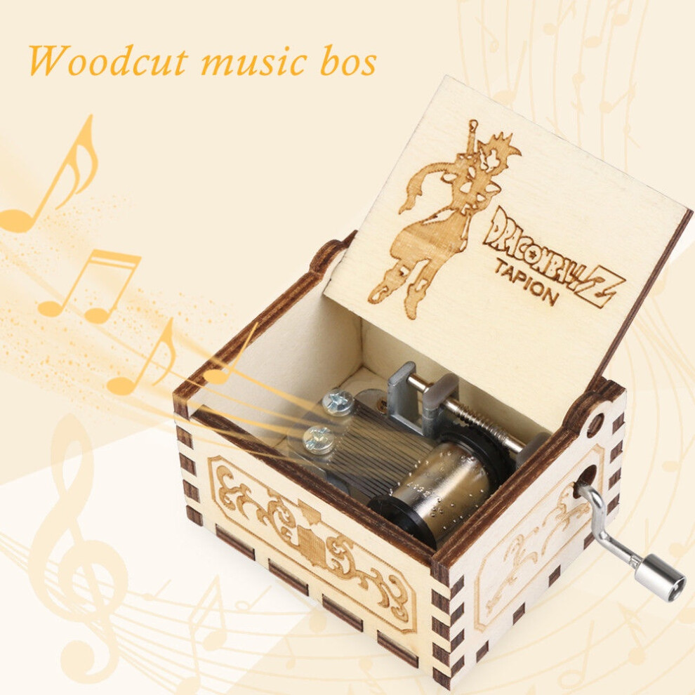 (Dragon Ball) Retro Music Box Carved Wood Music Case Interesting Toys Xmas Birthday Ornament