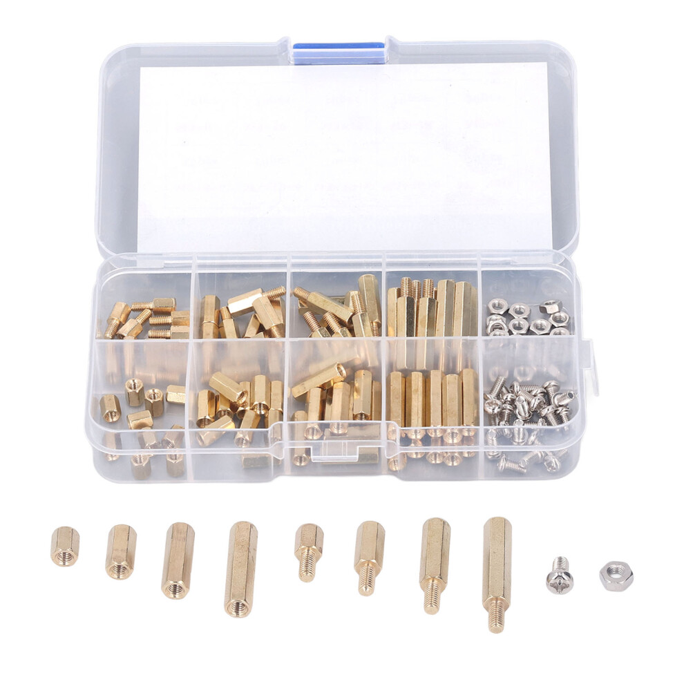 120Pcs M3 Standoff Kit Brass Standard Hex Screw