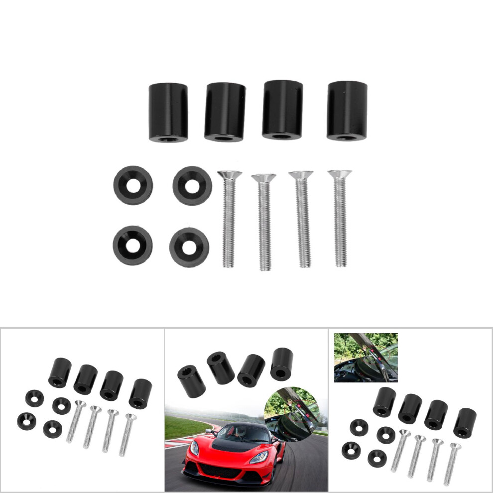 Aluminum Alloy Engine Hood Ventilation Spacer Riser Fit For 6Mm Motor Black 4681341345386