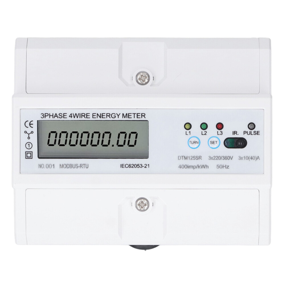 3 Phase 4 Wire Electronic Energy Meter 35mm DIN