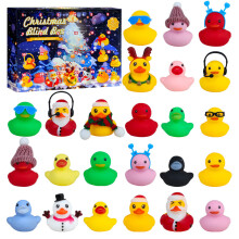 (C) Funny Days 24 Christmas Countdown Calendar Blind Box Vinyl Duck Toy For Gift Set