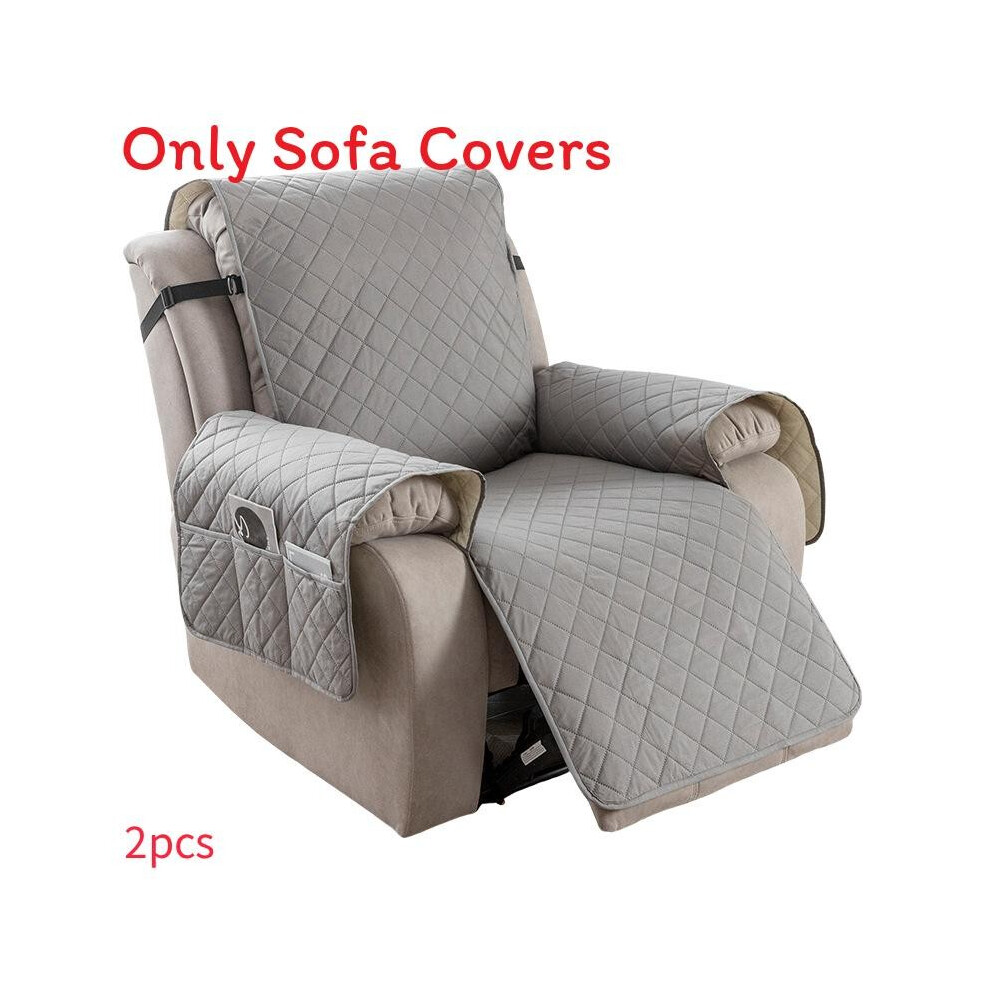 (Light Gray,2 Seat)Housse de canapé simple double triple place couleur unie pour chaise résistante aux taches