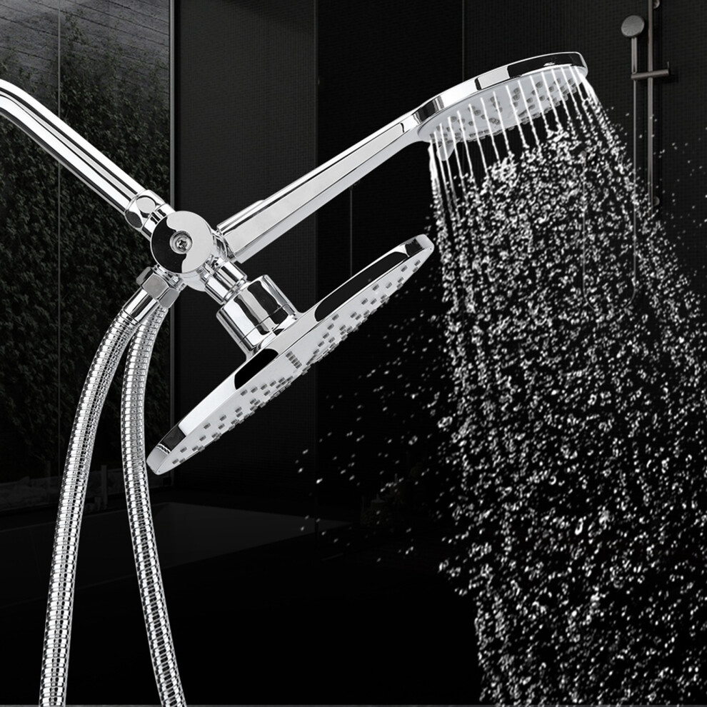 Chrome Plated High Pressure 3-Way Rainfall Shower Head Combo, Dual Handheld 8441341348147