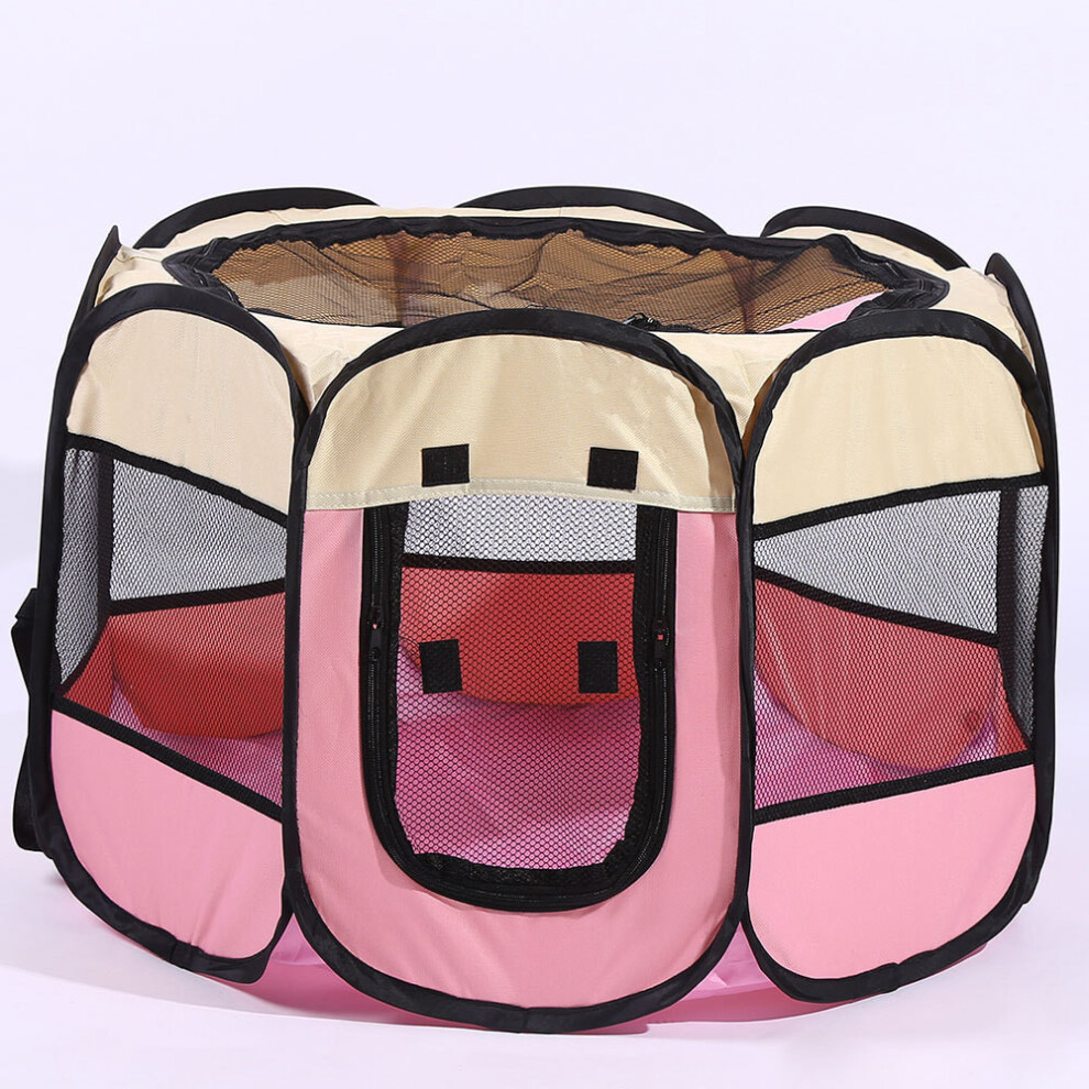 (Pink,S)Tente cage pour animaux de compagnie tissu respirant fonction de rangement chats chiot zone de fournitures de jeu